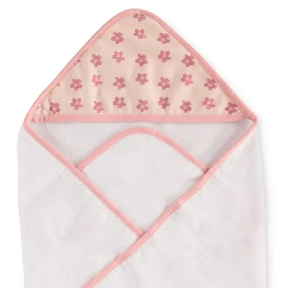 Chickpea Baby Girls Hooded Bath Towel and Washcloths, 6 Piece Set